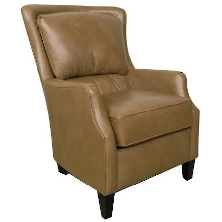 Upholstered Club Chair with Tapered Wood Feet